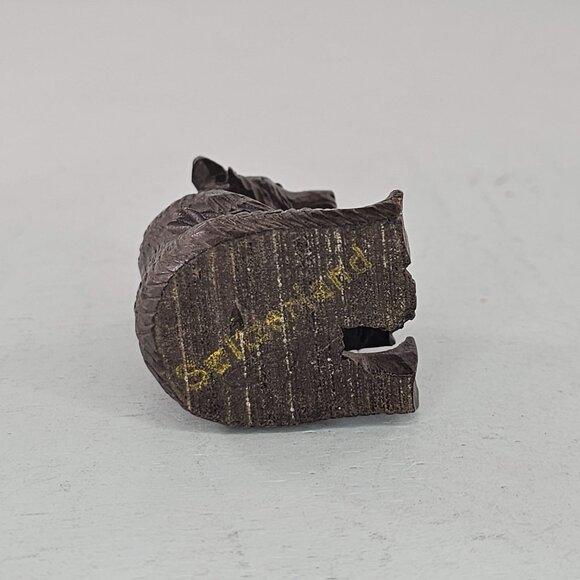 Black Forest Swiss Bear Cub Sitting Paw Up Hand Carved Wood 2" - Picture 4 of 7